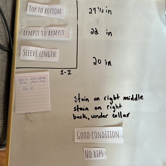 Levis Red White and Blue Pearl Snap Long Sleeve Button Down SZ Large - Picture 8 of 8